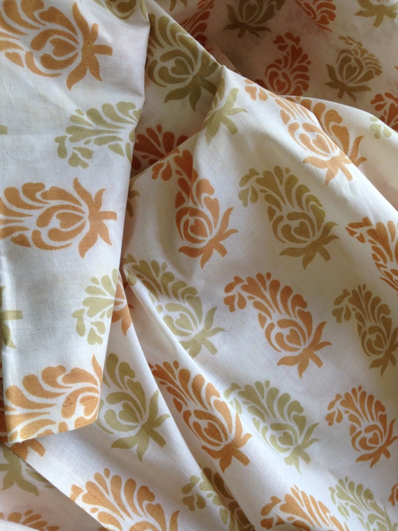 Organic Cotton Fabric Stylised Paisley Print by EcoFabricStore