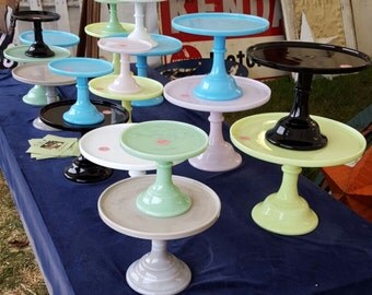 Mosser Glass cake stand 10 inch Diameter
