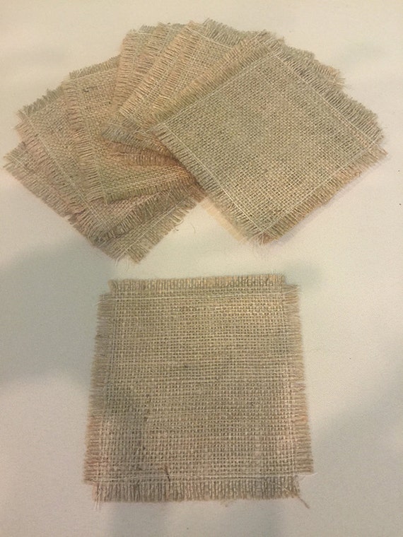 Burlap Squares One Dozen 5 x 5 Burlap Squares with Fringe