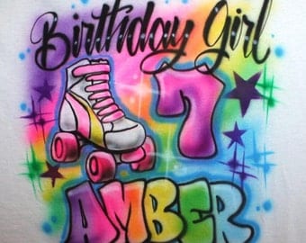 Personalized Roller Skate Birthday Party T Shirt, Roller Skating Party, Skate Party, Birthday t shirt, Glow party, Skate Birthday, Girls