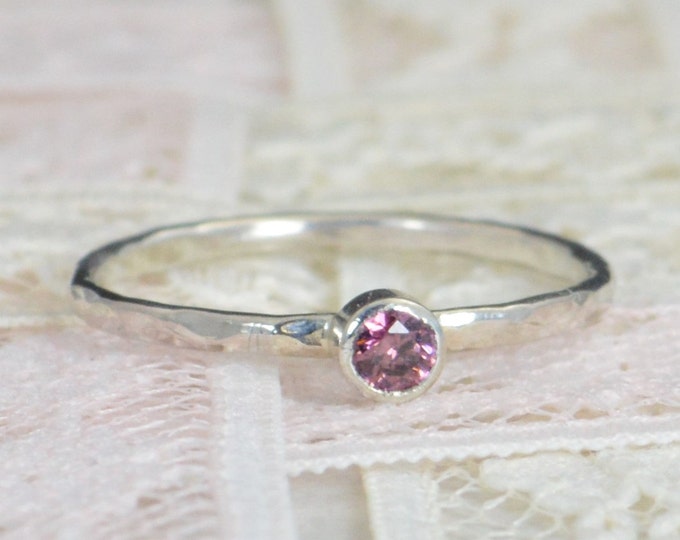 Alexandrite Engagement Ring, Sterling Silver, Alexandrite Wedding Ring Set, Rustic Wedding Ring Set, June Birthstone, Sterling Silver Ring