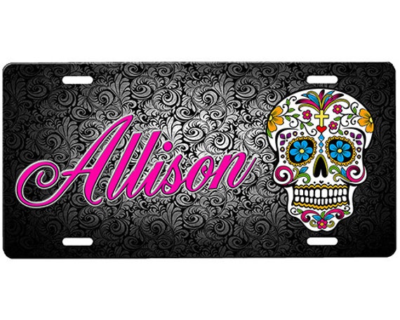 Sugar Skull License Plate 1059