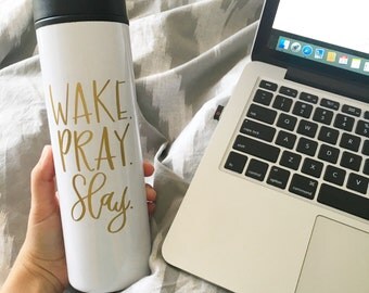 Travel Mug- Wake Pray Slay Travel Mug - Christmas Gift - Gift for Her -Coffee Mug -Coffee Lover - Personalized Mug - Teacher Mug - Boss Mug