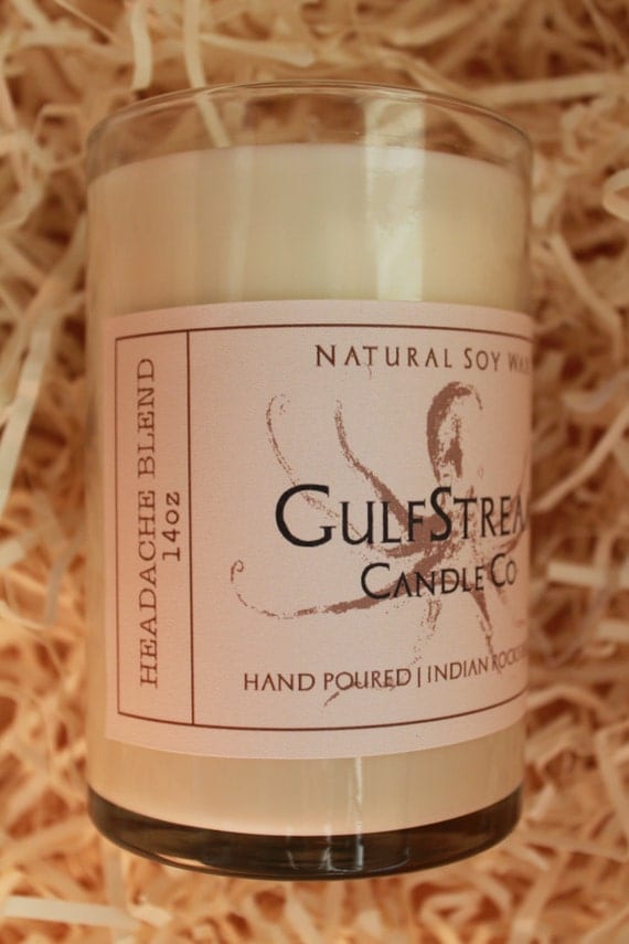 Headache Blend Natural Soy Candle Natural by GulfStreamCandle