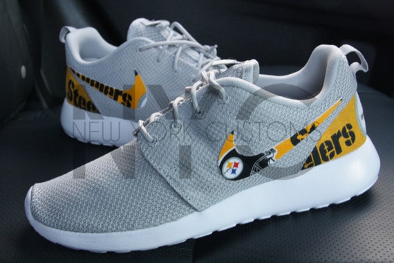 delicate Pittsburgh Steelers Nike Roshe Run Grey Custom Men delicate Pittsburgh Steelers Nike Roshe Run Grey Custom Men
