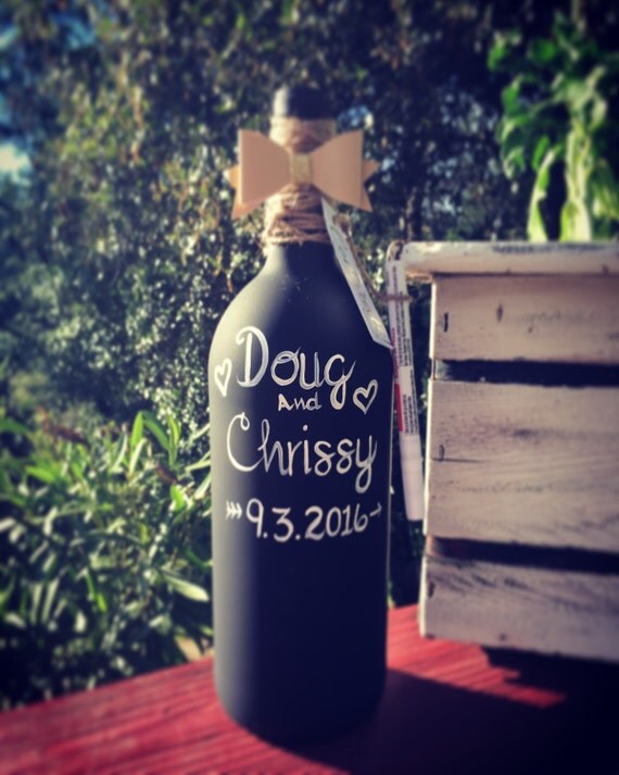 Wedding Guest Book Wine Bottle Decoration by Sealedwithakissgift