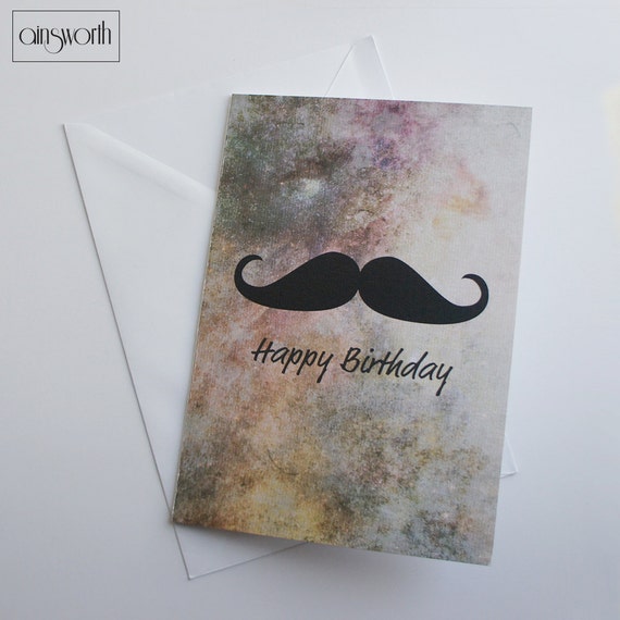 Birthday Card Happy Birthday Moustache By Studioainsworth On Etsy