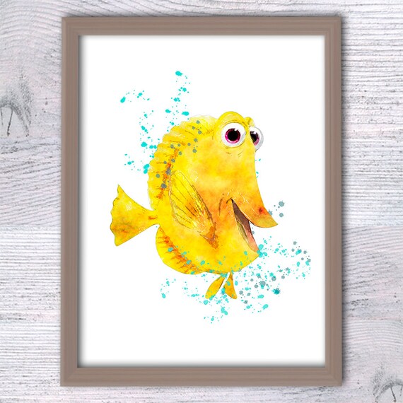 Finding Nemo Bubbles print Bubbles yellow tang fish poster