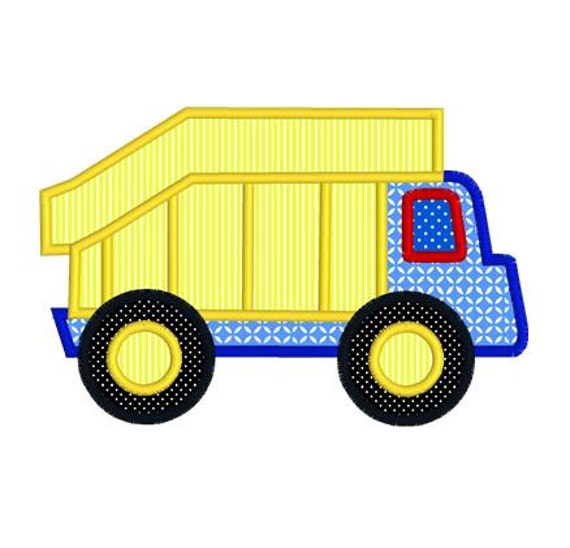 Dump Truck Applique Embroidery Pattern Construction