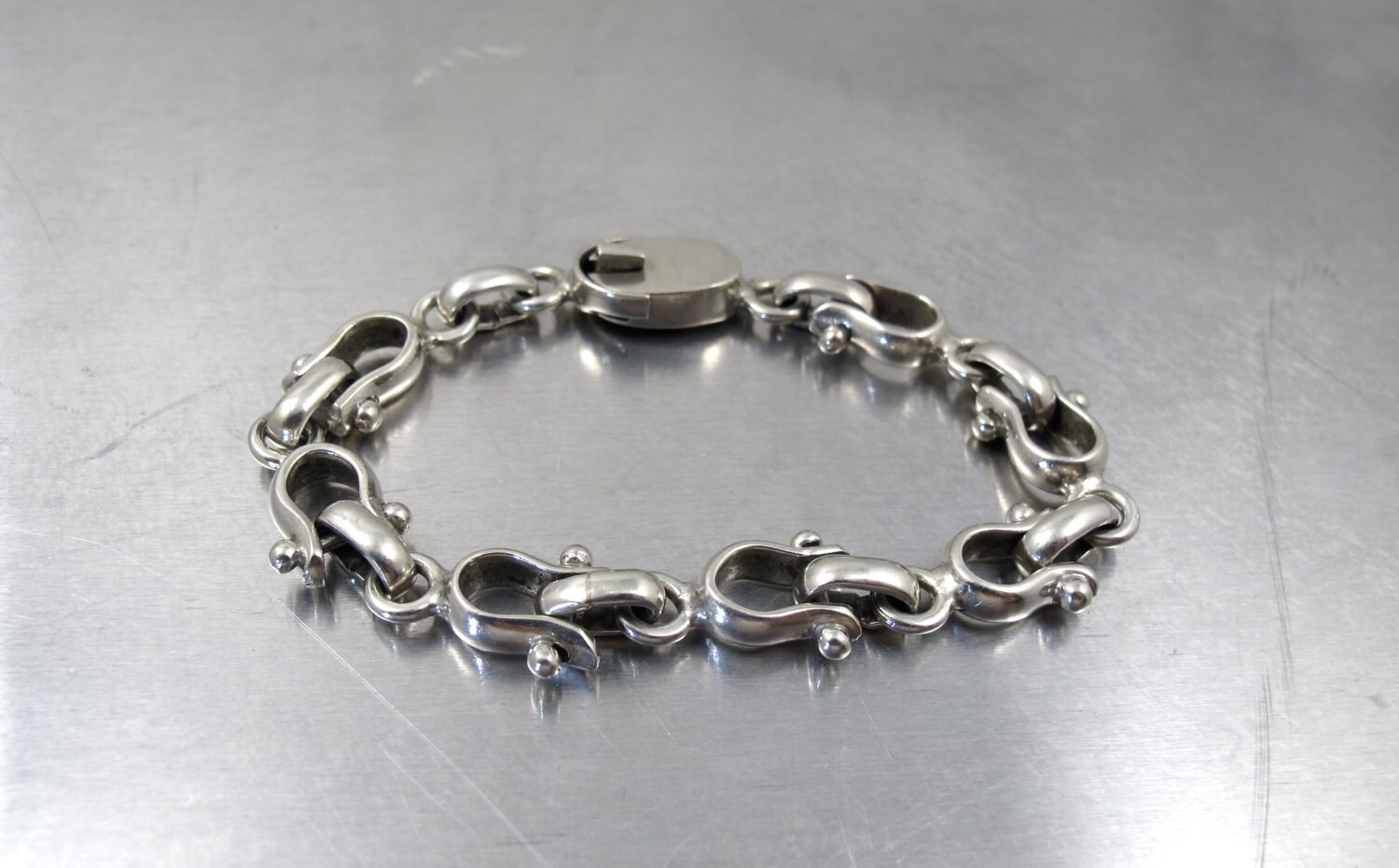 Sterling Nautical Shackle Link Bracelet Sterling Silver