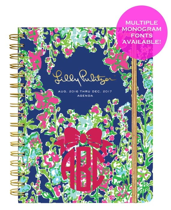 Monogrammed Lilly Pulitzer Large Agenda 2016-2017 - Southern Charm