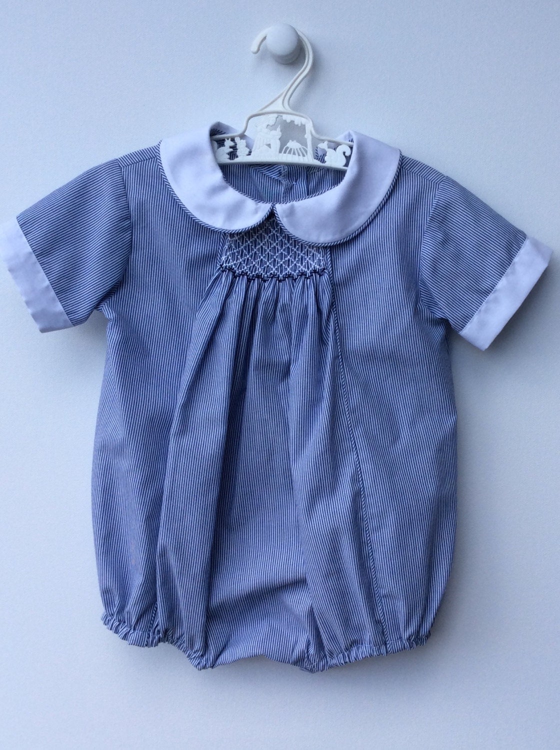 Baby boy smocked summer romper. Other sizes available birth