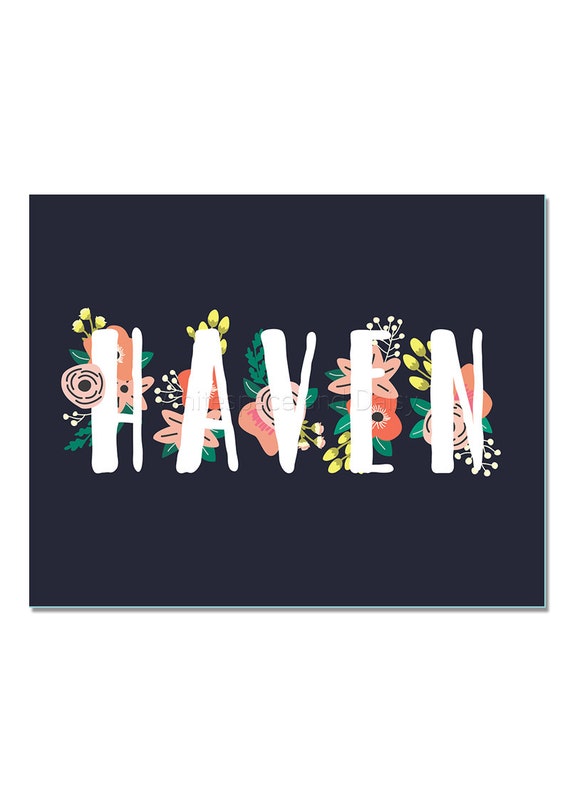 Haven Personalized Name Sign Baby Name Sign Party Printable