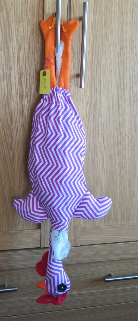 PLASTIC BAG HOLDER Chicken Carrier Shopping by HandmadeVintageRose