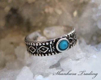 Tribal Toe Ring, Sterling Silver Toe Ring, Ethnic Toe Ring, Boho Toe Ring, Belly Dance Jewelry, Tribal Gypsy Toe Ring