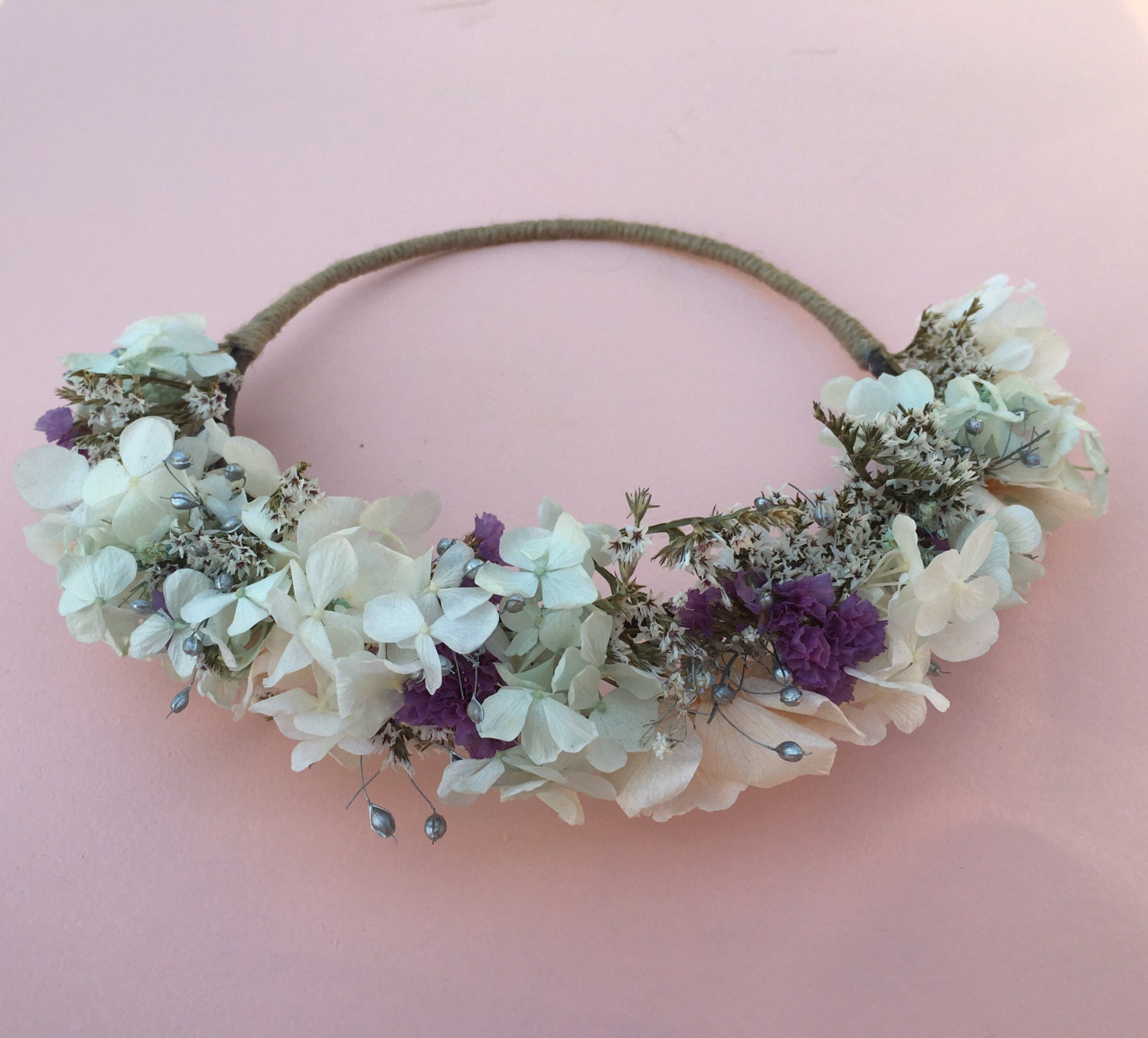 Classic Half dried flower crown. Real flower crown. Bridal