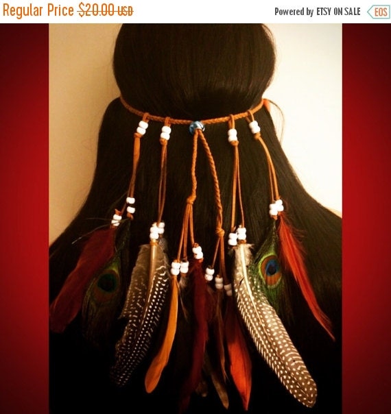 Coachella Festival Full feather headband by enchantedheadwear