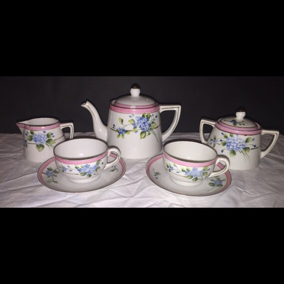 Hand Painted Nippon Child's Tea Set for Two