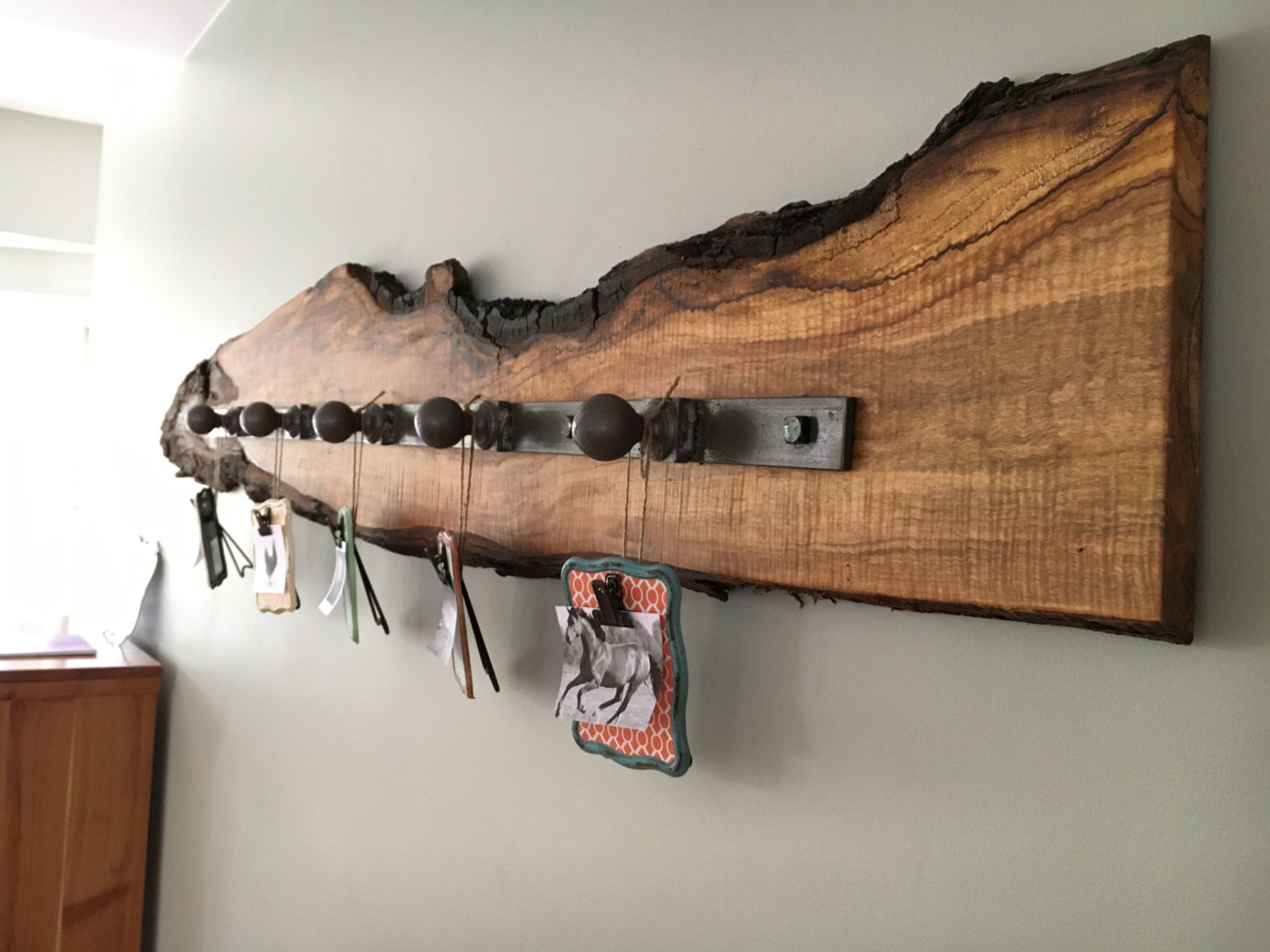 Live Edge Wall Decor with Restored Hardware