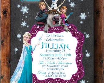 Frozen Birthday Invitation, Frozen Invite, Anna Invite, Elsa Invite, Disney Princess Invitation, Olaf Invitation, Frozen Theme Birthday