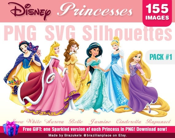 Download SALE Disney Princesses PNG Clipart Silhouettes Sparkle SVG ...