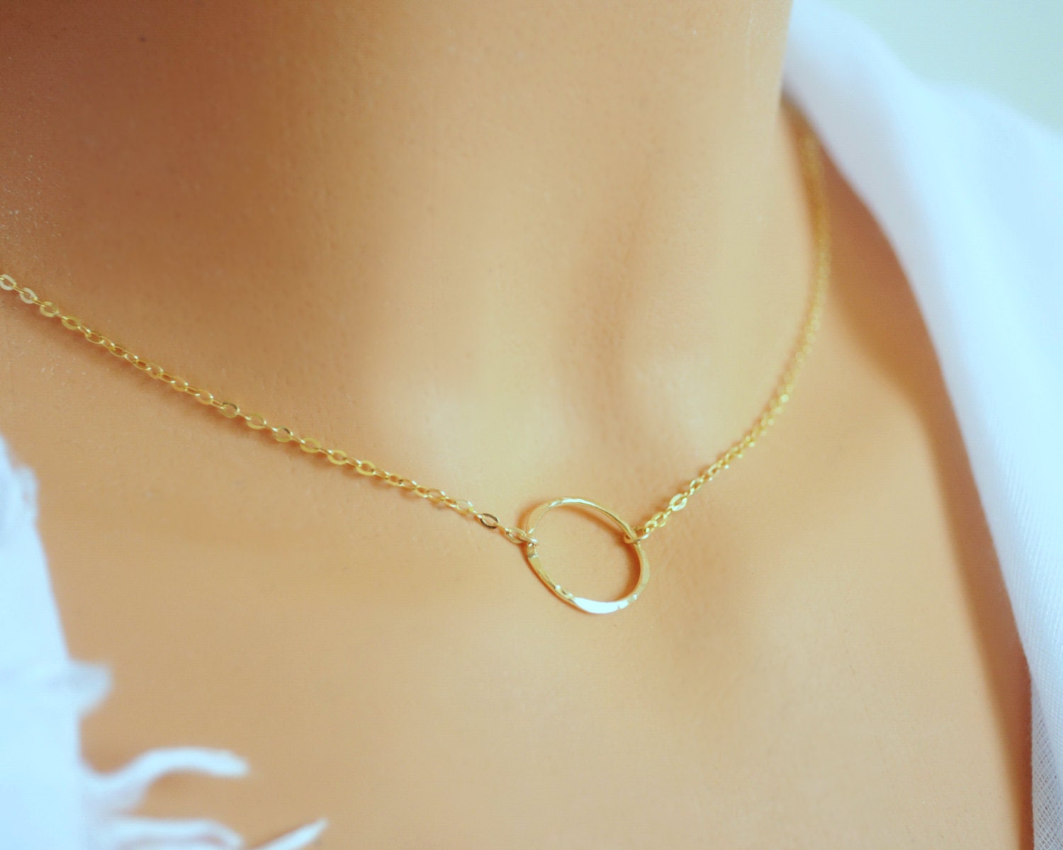 Circle Necklace. Gold Circle Necklace. Eternity Necklace. Gold