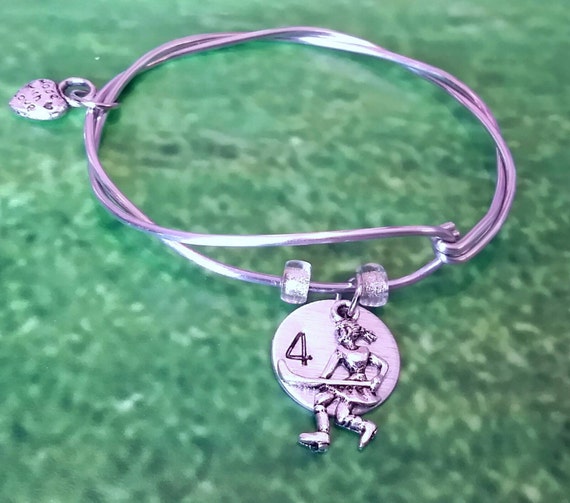 Field Hockey Bracelet Silver Charm by AlumebyBonnie on Etsy