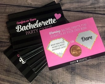 Bachelorette "Confess or Dare" Party Game Scratch Off Cards Girls Night Out Hen Party Truth Dare Scavenger Hunt Girls Night out