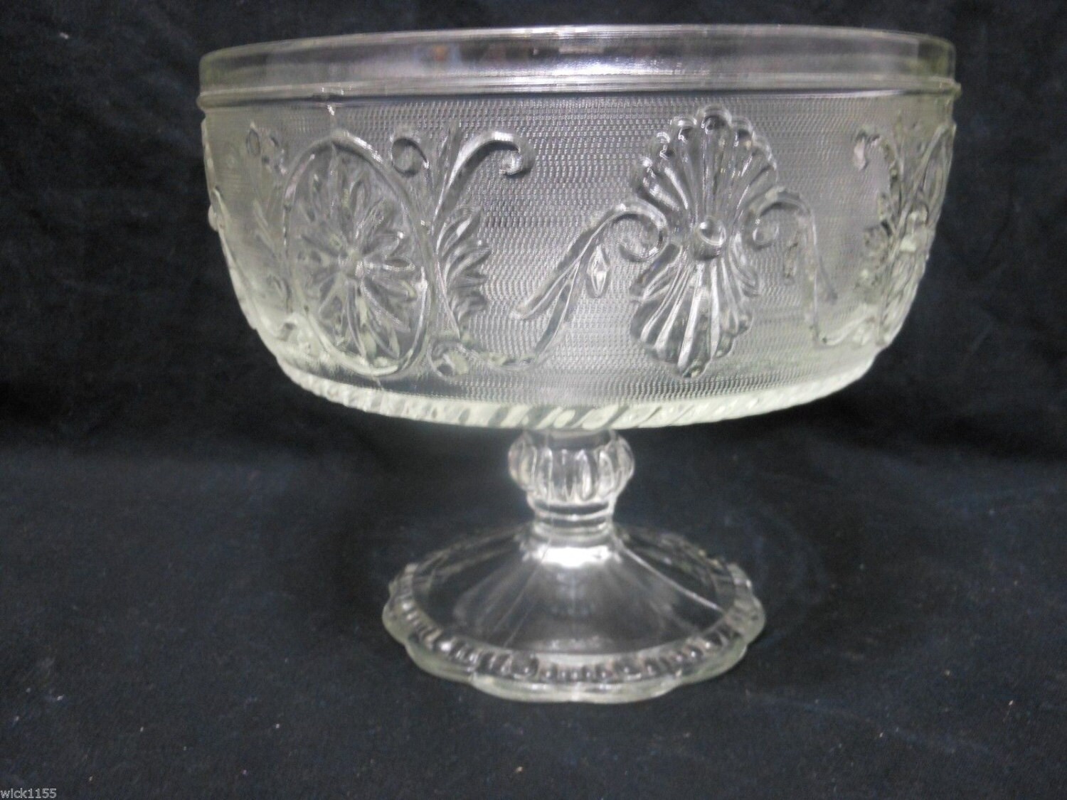VGC Vintage Indiana Glass Clear Sandwich Pattern Pedestal
