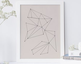 Mid Century Modern, Minimalist Geometric Art Print Abstract Shapes, Scandinavian Print, Modernist Design, Eames Style Design, 1960s Wall Art