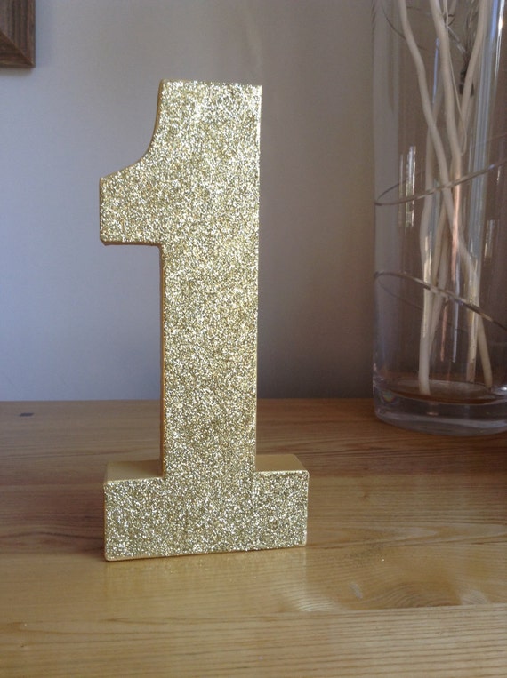 Gold Glitter Number 1 1st Birthday Photo Prop 1st Birthday
