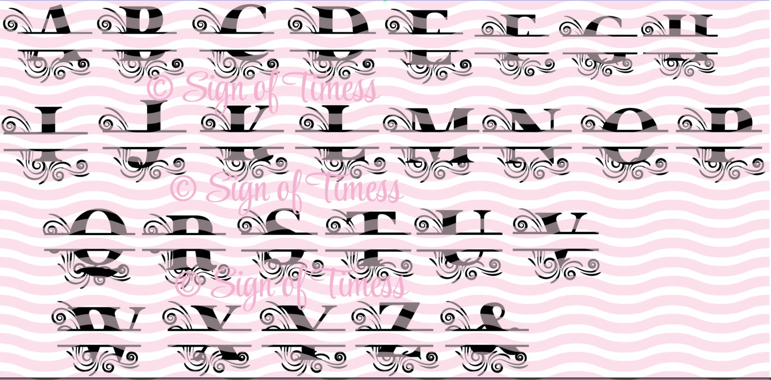 Download SVG Split Monogram Wedding SVG Split Flourish Split SVG