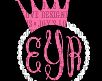 Download Pearl and Bow Monogram Frame SVG and DXF Digital Download