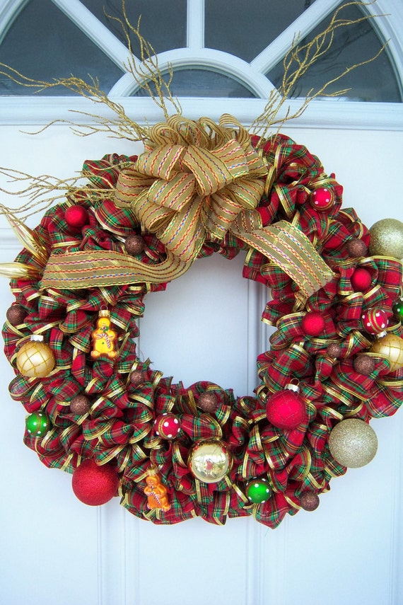 Traditional Christmas Plaid Handmade Christmas Wreath