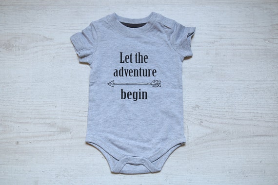 Let the adventure begin baby onesie baby clothes by babywear2me