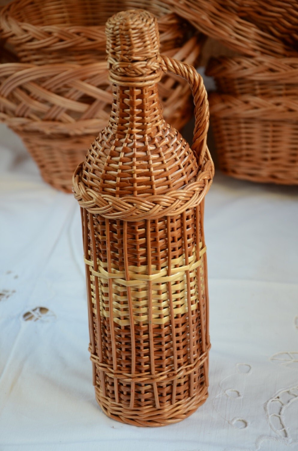 Wicker Demijohn Bottle 1 liter Wicker Wrapped Bottle Willow