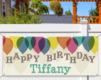 Personalized Birthday Banner, Happy Birthday Banner, Canvas Birthday Banner