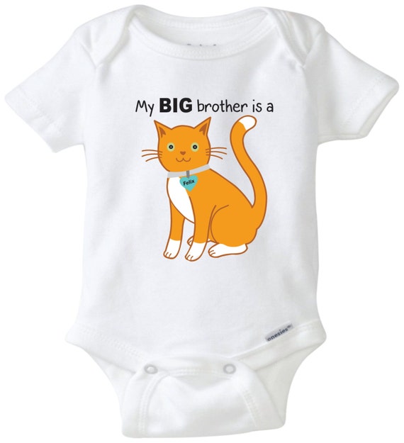 My Big brother is a cat baby onesie Cat lover baby custom