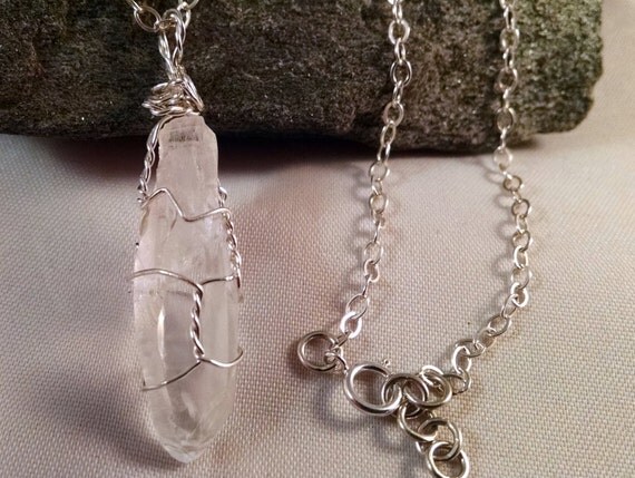 Sterling Silver Quartz Crystal Pendant Necklace