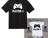 Items similar to Matching Mom or Dad and Baby Shirts Baby Onesie Player ...