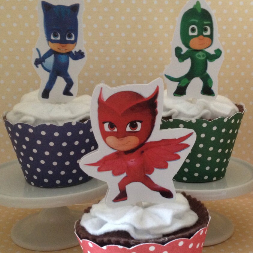 PJ Masks Party Cupcake Topper Decorations Set of 10