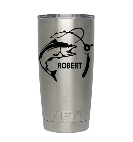 Yeti Custom Vinyl Salmon Fishing Pole with by ExploreAndConquer