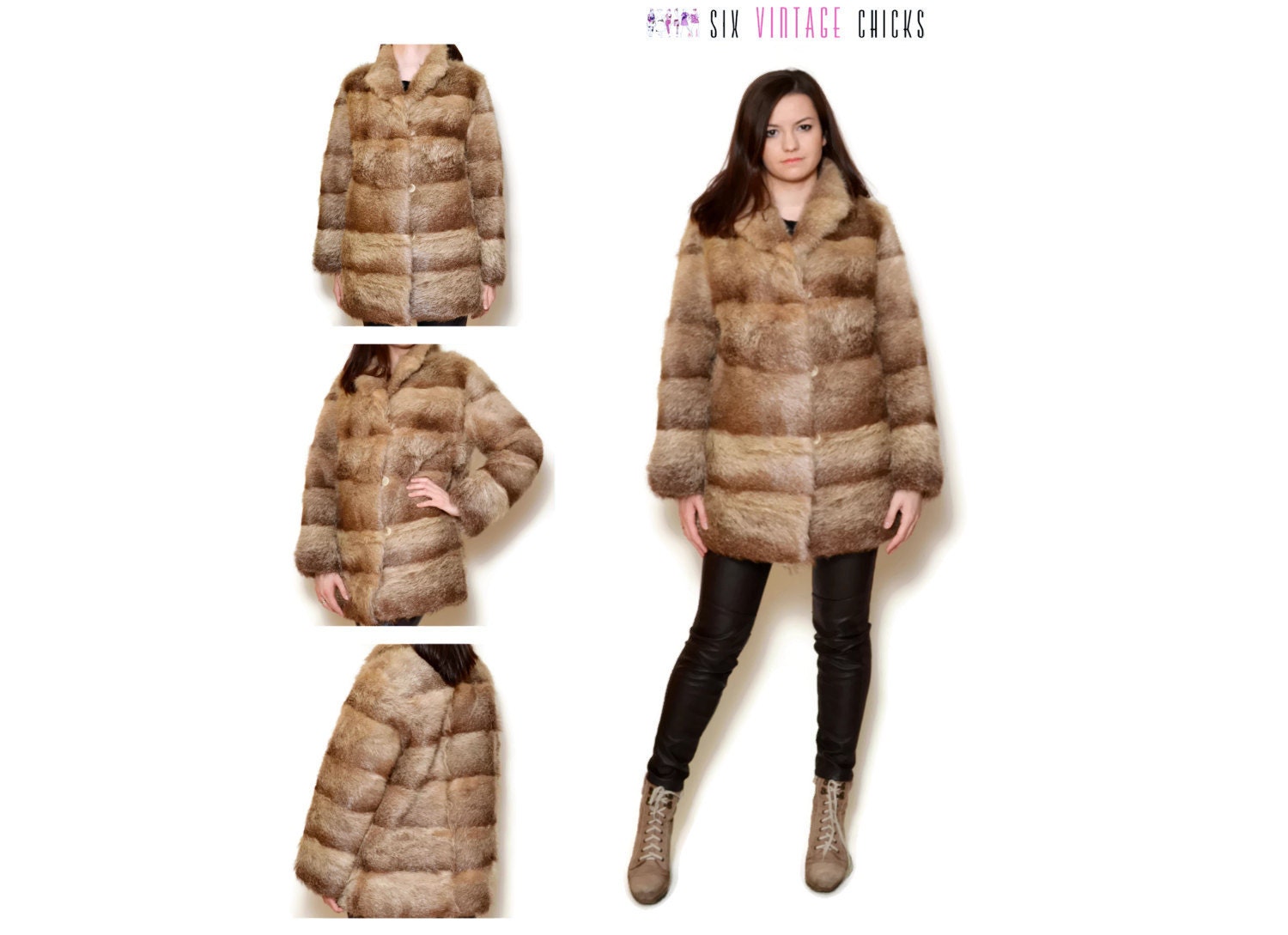 Real Fur Coat 80s Sexy Fur Coat Vintage Fur by SixVintageChicks