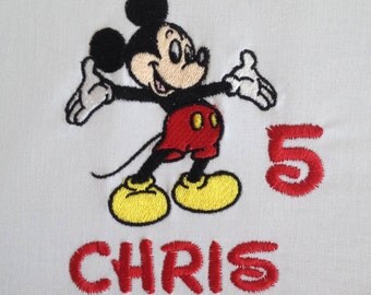 Mickey Mouse Birthday Shirt, Mickey Mouse, Mickey Mouse Birthday Outfit, Mickey Mouse Shirt, Mickey Mouse Bodysuit, Personalized, Embroidery