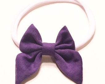 Sailor Bow Headband,Baby Headband, Baby Girl Headband, Baby Girl Bow, Purple Headband, Toddler Headband, Infant Headband, Newborn Headband