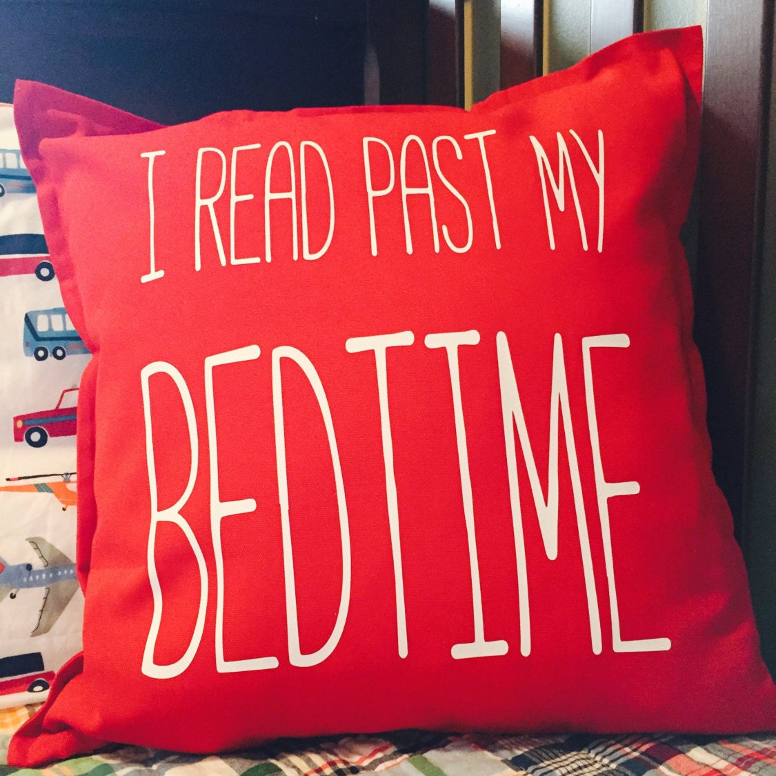 I Read Past My Bedtime Pillow Nursery Pillow Cover Custom