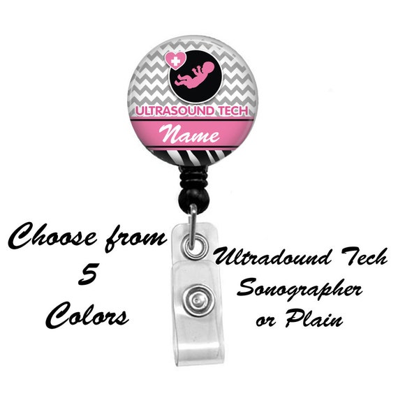 Ultrasound Badge Reel Personalized Name 15 Choices Medical