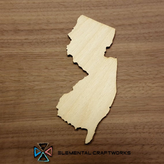 New Jersey NJ State Cutout Large & Small Laser Cut