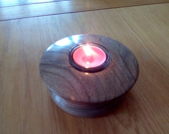 Tea light holder handmade in walnut