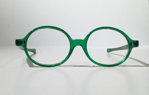 Vintage Green Glasses Frames NOS Vintage 60s 70s Solid Green